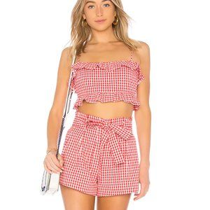 REVOLVE Privacy Please Red Gingham Set NWT